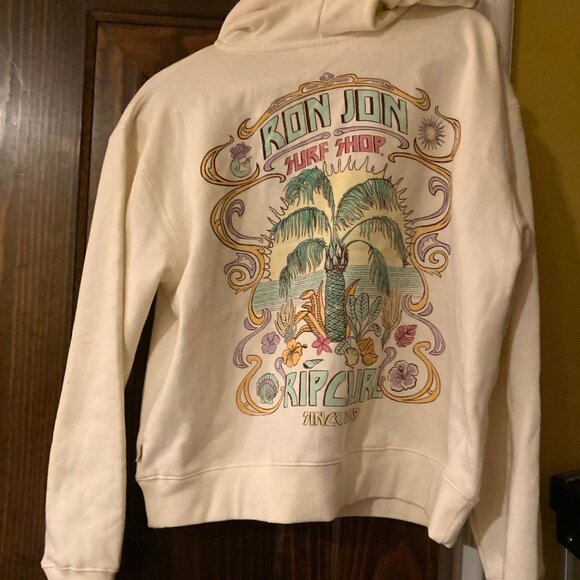 NWT Ron Jon Surf Shop Rip Curl Ivory Hoodie Size Small - Picture 3 of 8